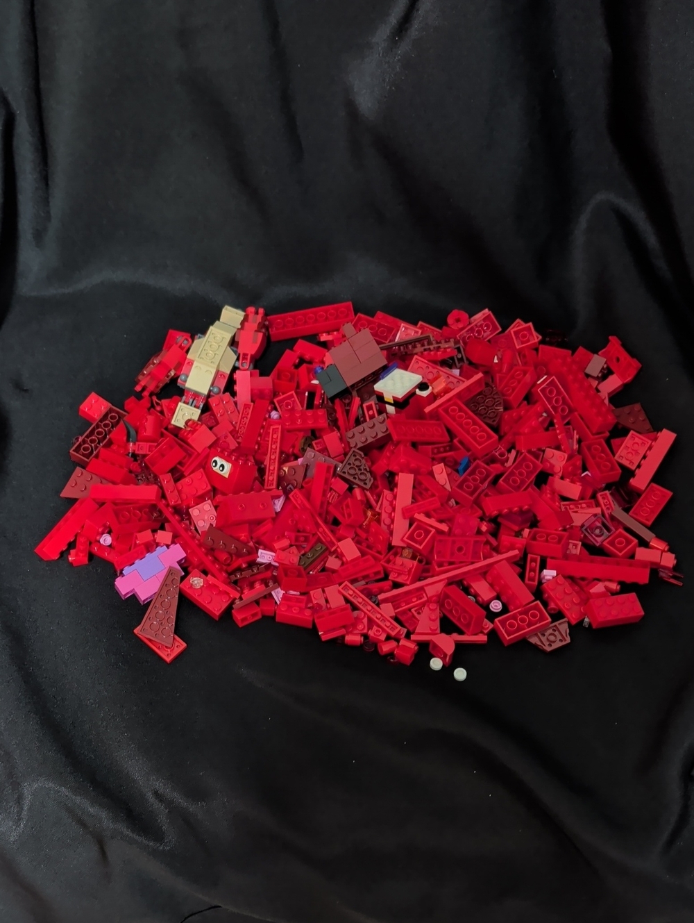 Lot 1.6 Pounds Of Red Lego Bricks